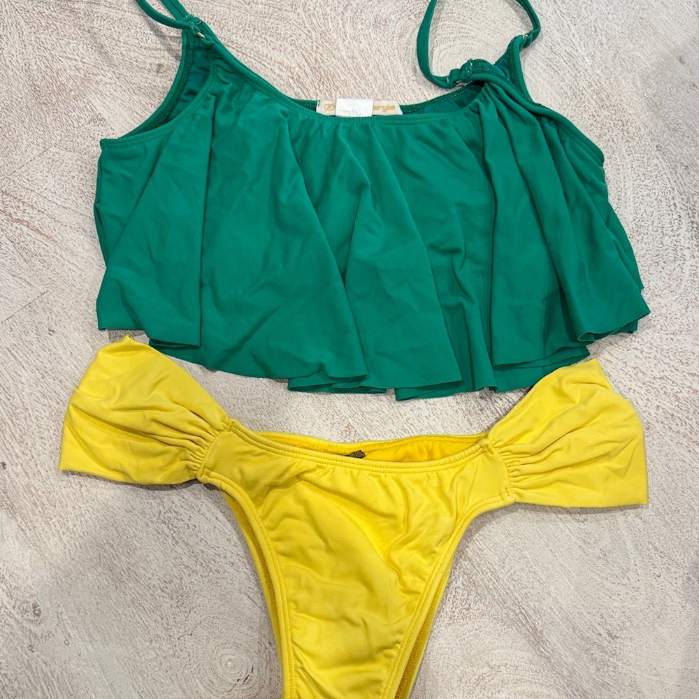 Brazilian Green and Yellow Bikini Set